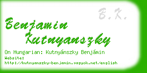 benjamin kutnyanszky business card