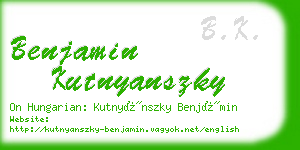 benjamin kutnyanszky business card